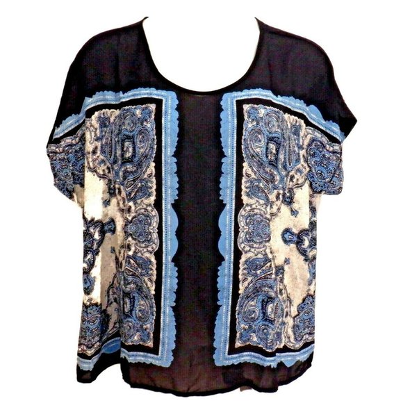 Rose & Thyme Tops - Rose & Thyme 1X Paisley Short Sleeve Blouse NWT